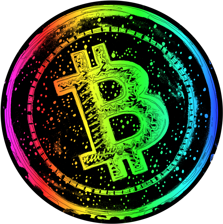 Bitcoin Rainbow - T-shirt (800x806), Png Download