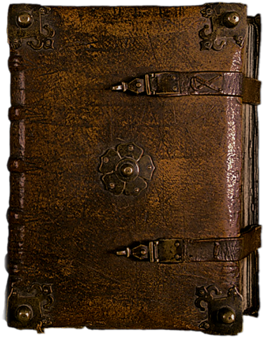 Old Leather Bound Book (389x500), Png Download