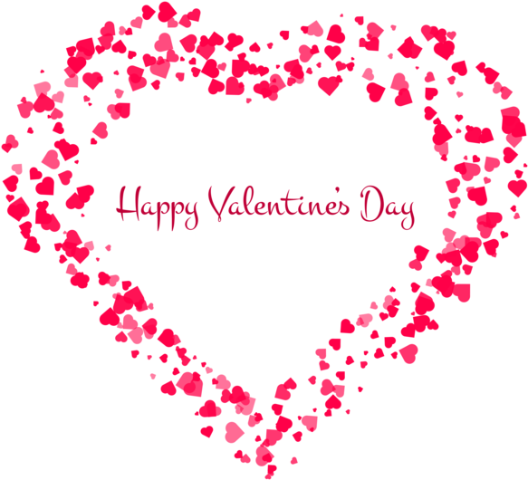 Happy Valentine's Day Decorative Heart Transparent - Valentine's Day (600x545), Png Download