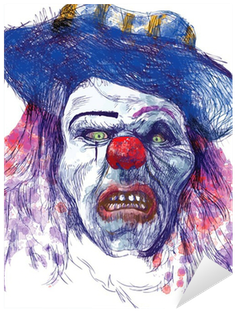 Scary Clown Sticker • Pixers® • We Live To Change - Straszny Klaun Rysunek (400x400), Png Download