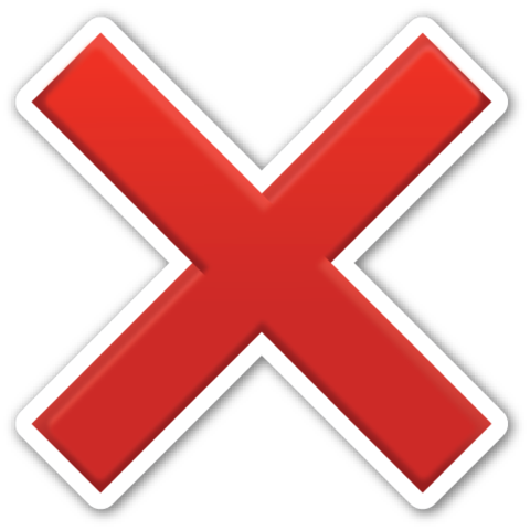 Red Cross Mark Png Pic - ✖ Png (480x480), Png Download