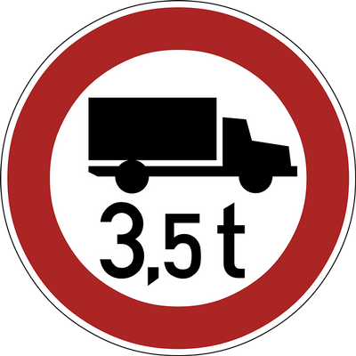 5t Restriction Truck Road Sign - Port Du Casque Obligatoire (400x400), Png Download