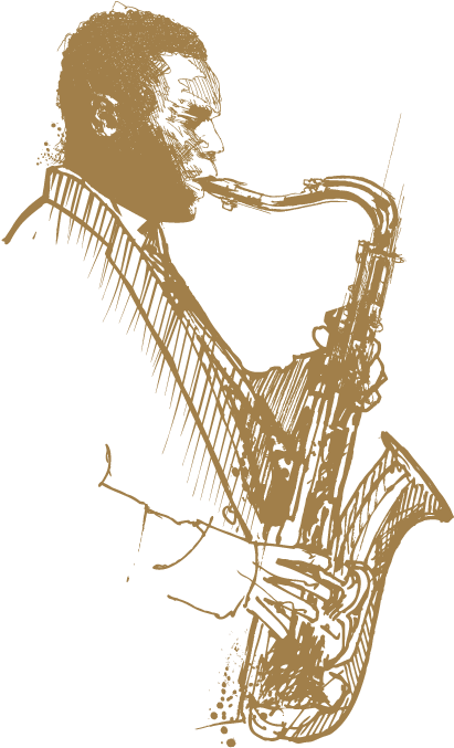 Picture Black And White Stock Gospel Radio - Saxophonist (528x800), Png Download