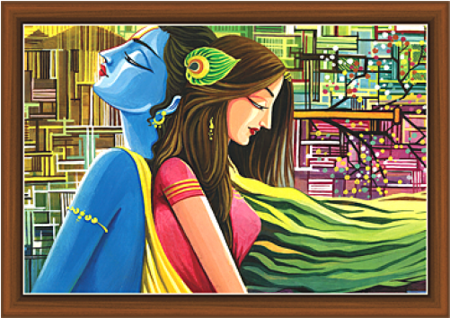 Radha Krishna Paintings - Radha (500x500), Png Download