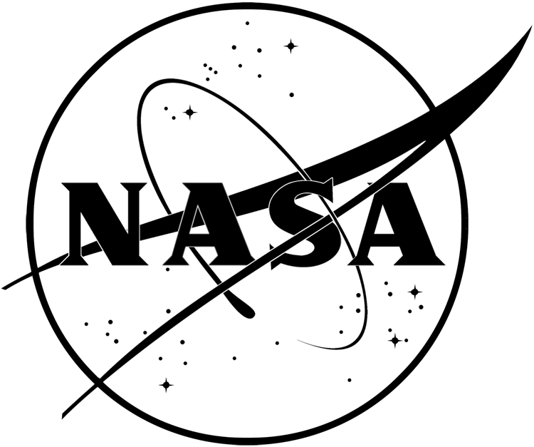 Nasa Insignia Black Line - Nasa Logo One Color (750x627), Png Download