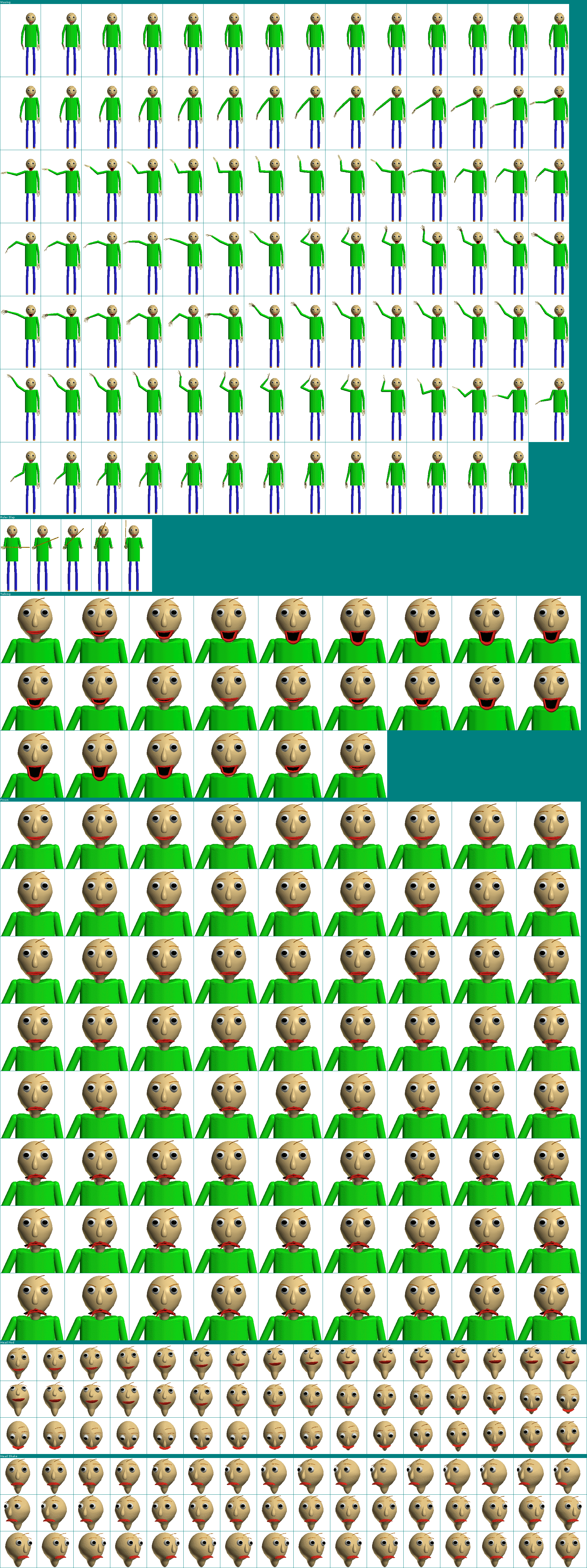 Click For Full Sized Image Baldi - Baldi's Basics In Education And Learning Sprites (2065x5516), Png Download