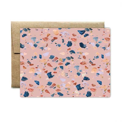 Pink Terrazzo Card - Terrazzo (400x400), Png Download