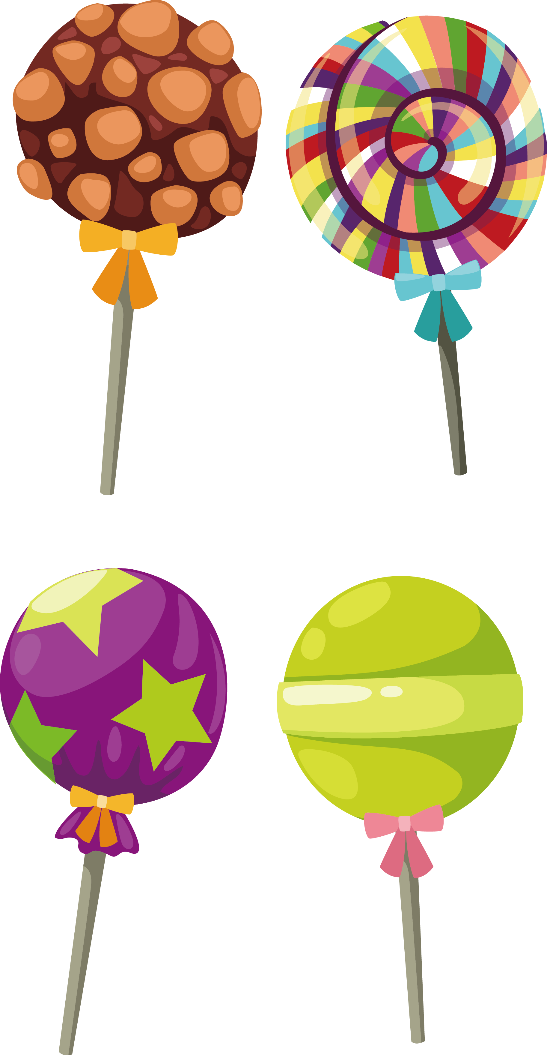 Lollipop Stick Candy Dessert - Lollipop Candy Clip Art (1825x3517), Png Download