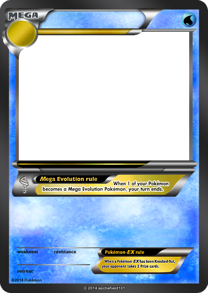 Pokemon Blank Card Template - Mega Pokemon Card Template (420x590), Png Download