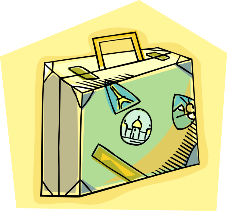 Svg Stock International World Travel Image Of Luggage - Suitcase (754x700), Png Download