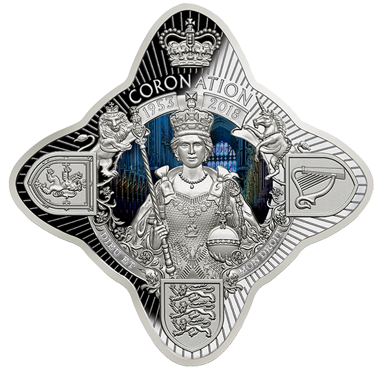 Pure Silver Coin - Queen's Coronation 65th (570x570), Png Download