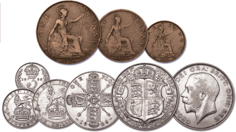 Queen Elizabeth Ii 1926 Birth Year Coin Set - Coin Set Pre Decimal (1000x591), Png Download