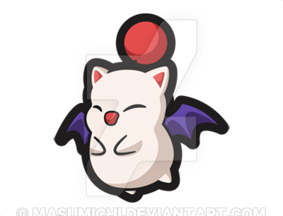 Picture Black And White Stock By Masumichi On Deviantart - Moogle Chibi (400x306), Png Download