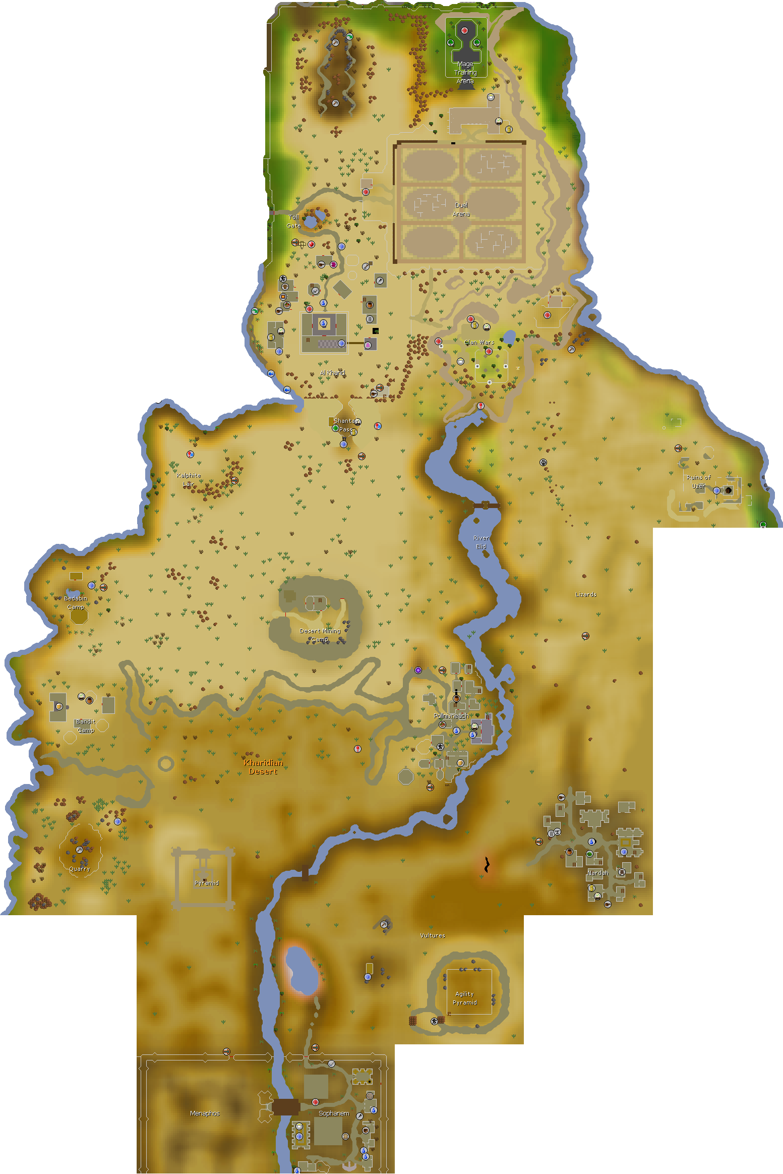 Kharidian Desert Map - Runescape Map Desert (1553x2327), Png Download