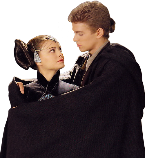 In 1997 - Padme And Anakin Transparent (500x544), Png Download