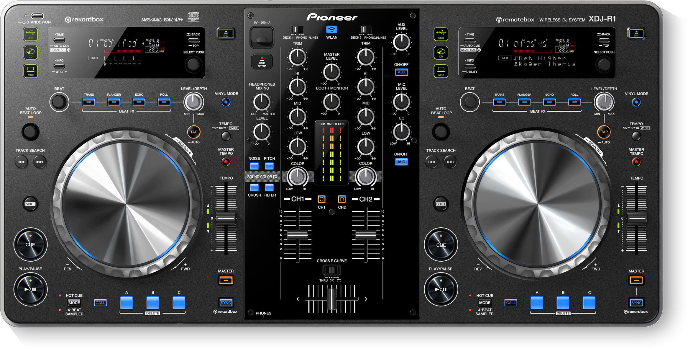 Xdj R1 All In One Dj System For Remotebox (black) - Pioneer Xdj R1 Wireless Dj System And Controller (2333x1182), Png Download