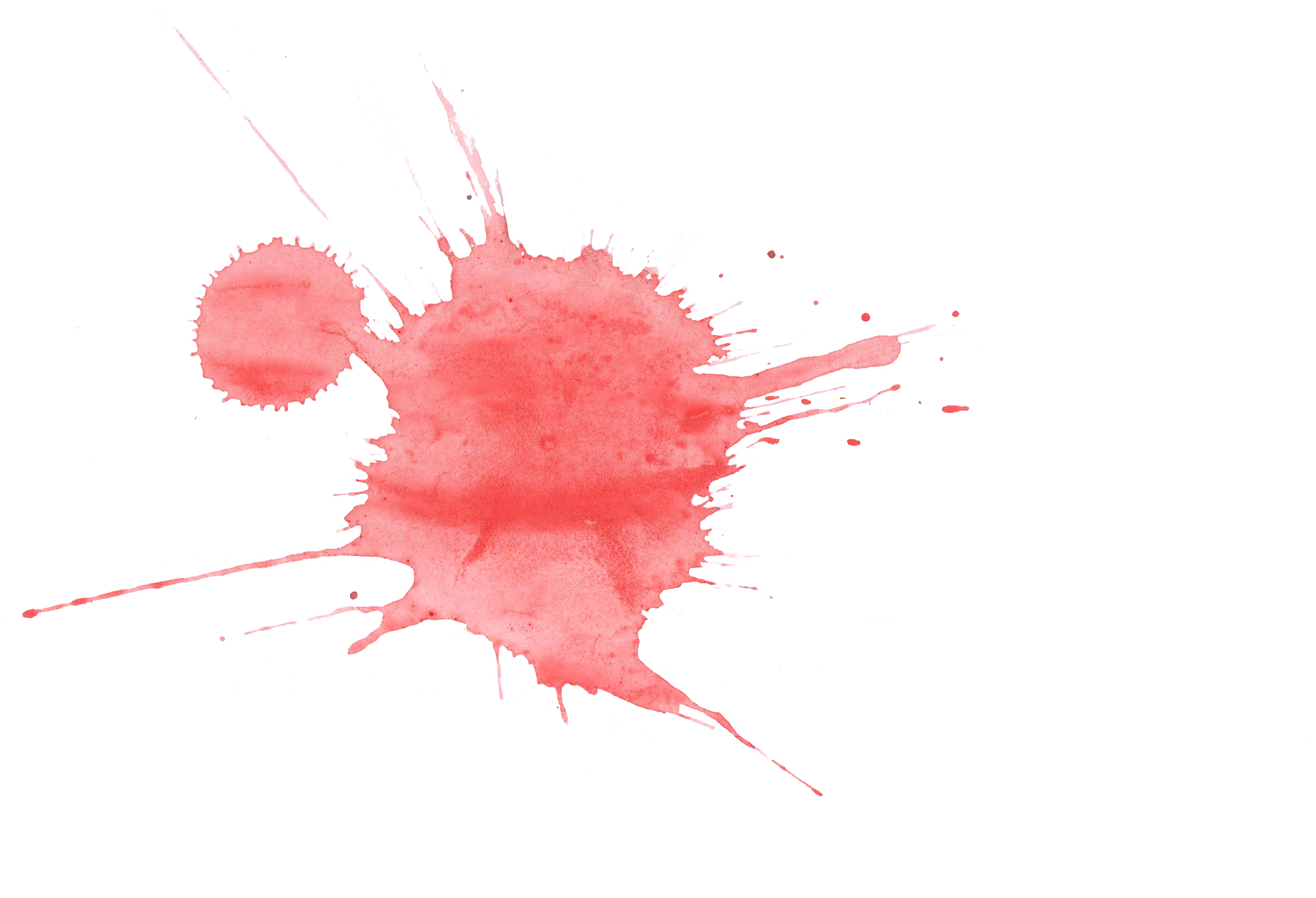 21 Red Watercolor Splatter - Watercolor Painting (2608x1780), Png Download