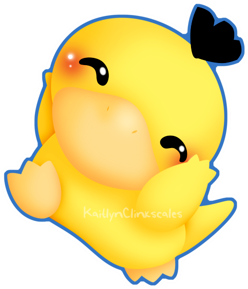 Chibi Psyduck - Drawing (600x600), Png Download