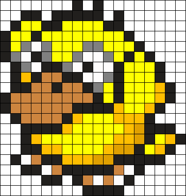 Psyduck Sprite Perler Bead Pattern / Bead Sprite - Psyduck Perler Beads (379x400), Png Download