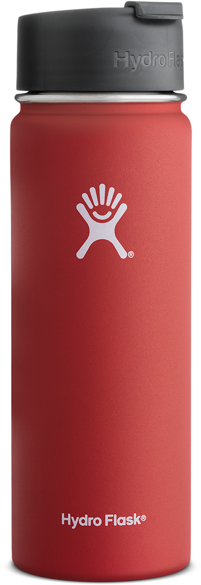 Hydro Flask W20 Lava V=1454114623 - Hydro Flask 20oz Wide Mouth Insulated Bottle (519x1269), Png Download