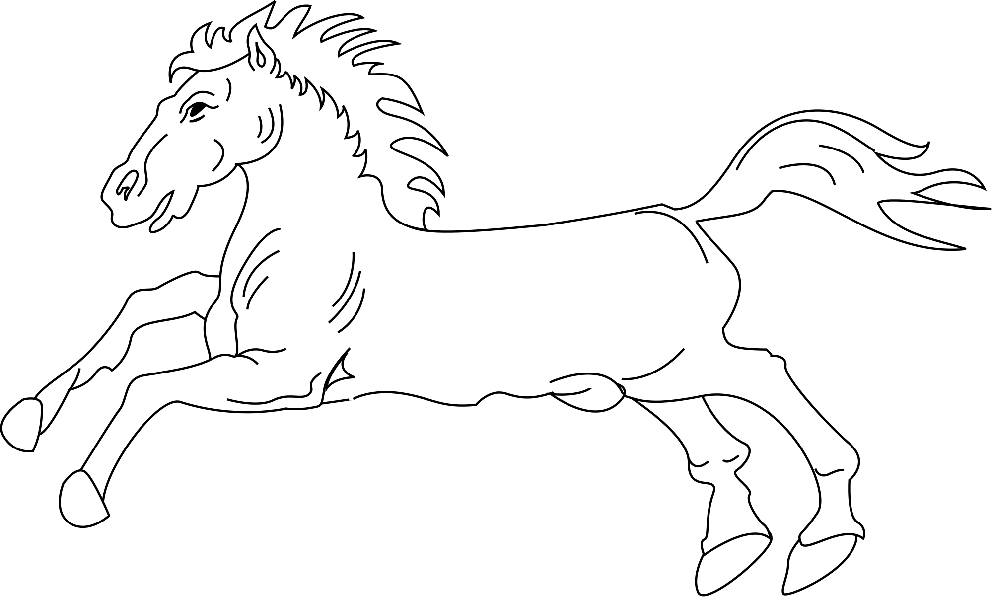 Open - Caballo Drawing (2000x1202), Png Download