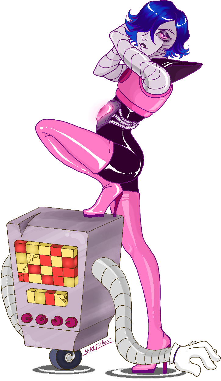 Please Consider Mettaton In Thigh Highs - Cartoon (800x1280), Png Download