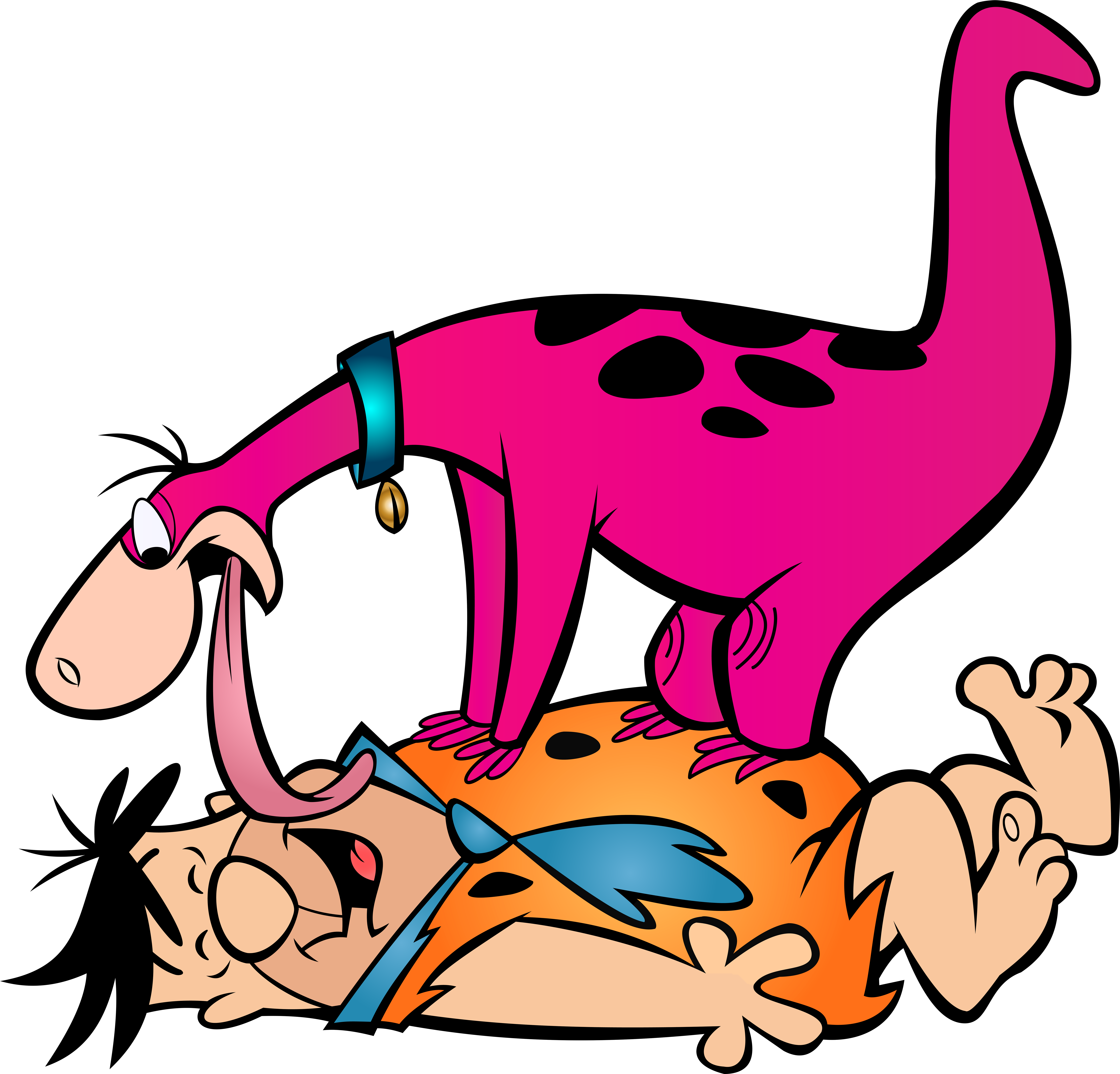 Fred Flintstone And Dino Transparent Png Clip Art Image - Dino Flintstones (600x579), Png Download