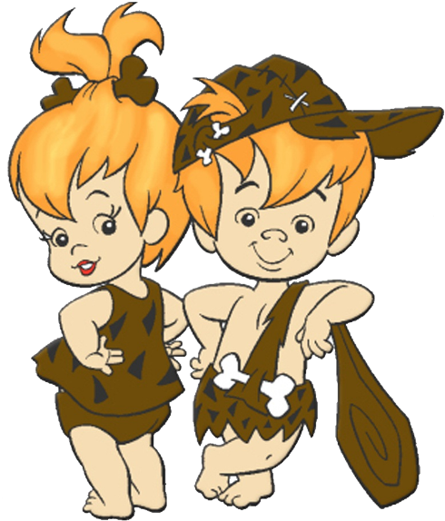 Baby Flintstones Baby Cartoon Characters Baby Clip - Baby Flintstones (600x600), Png Download