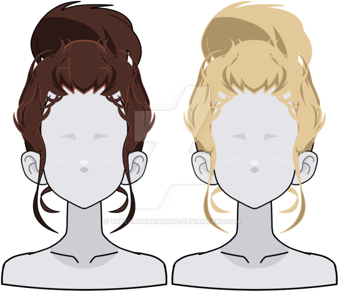 Bun By Theearthhasmusic-d9vn5sh - Kisekae Bun Hair Export (800x648), Png Download
