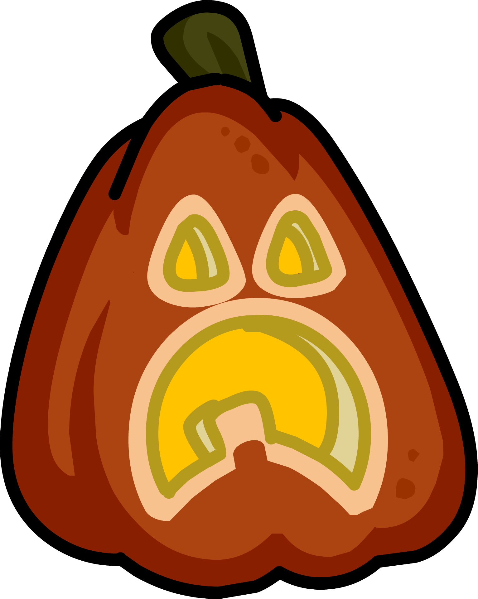 Spooky Jack - Club Penguin Pumpkin (1533x1922), Png Download