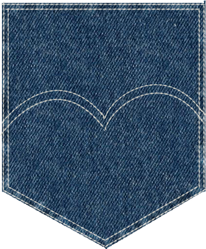 Fabric Stitches Png Library - Jeans Back Pocket Png (423x533), Png Download