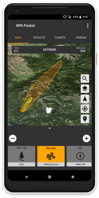 Wfa Pocket 3d Mapping Screen Example - Wildfire (434x850), Png Download