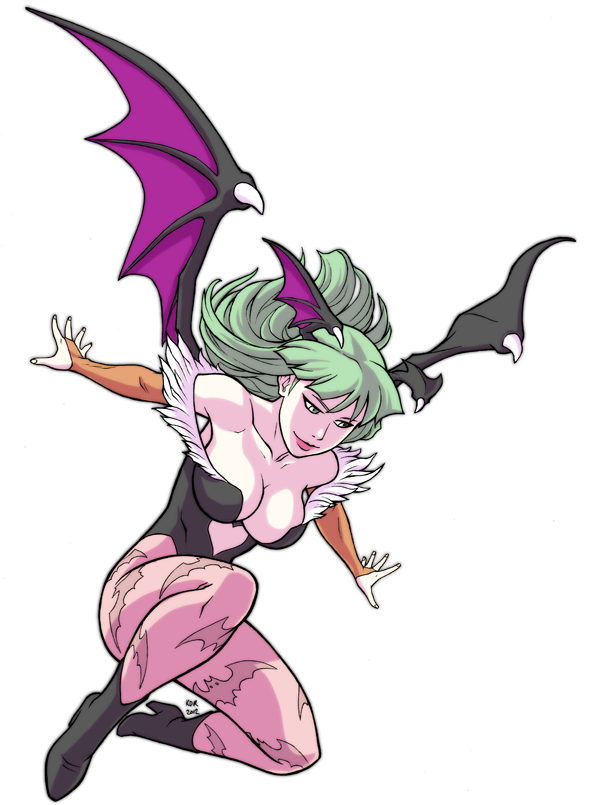 Capcom's Morrigan Of Darkstalkers - Capcom Morrigan Art (593x805), Png Download