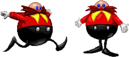 Higher Resolution Sprite Artwork Of Classic Eggman, - Classic Sonic Cd Sonic (500x242), Png Download