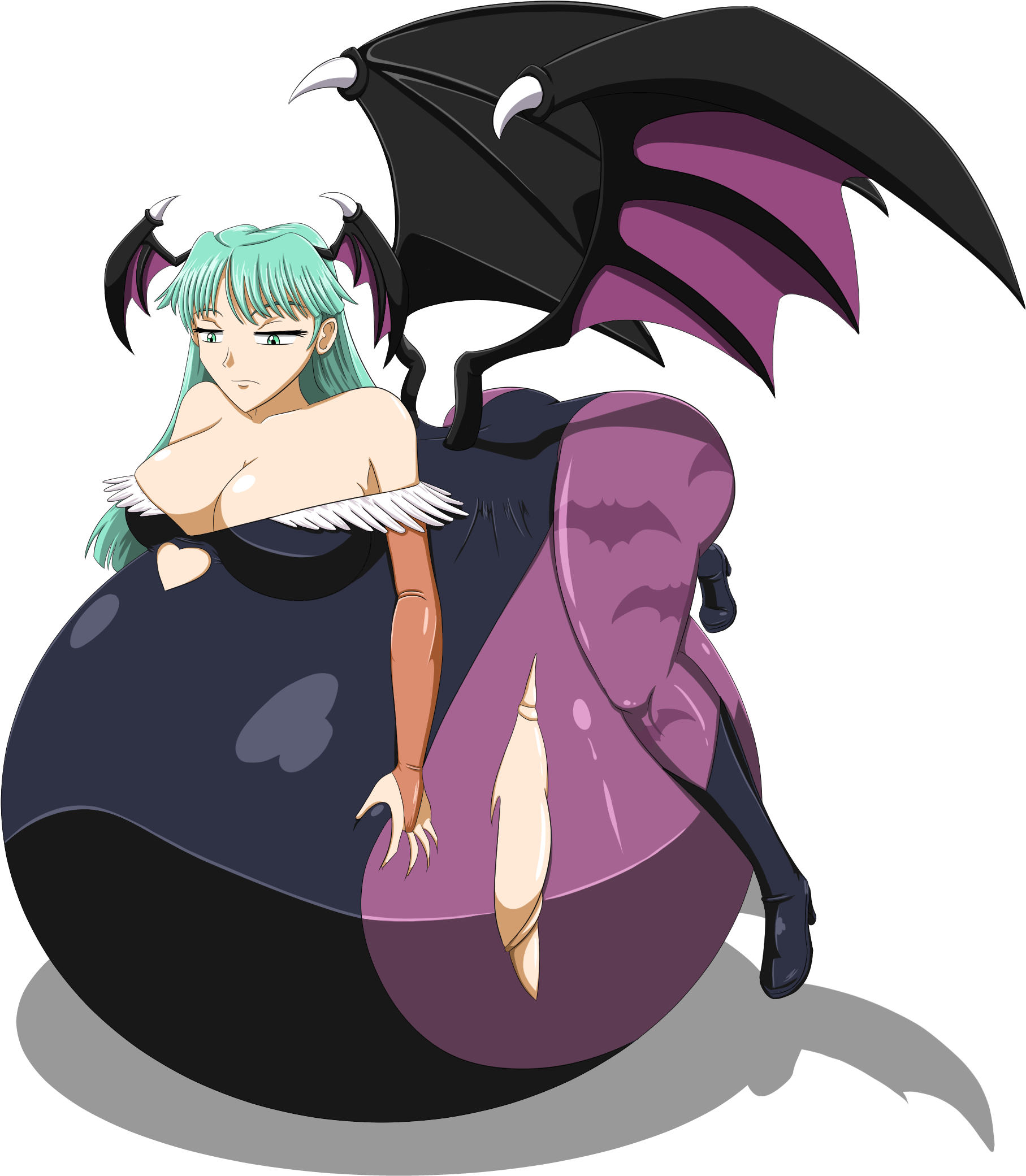 Morrigan Aensland Purple Fictional Character Violet - Monster High Girl Belly Inflation (1904x2220), Png Download