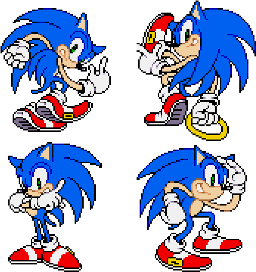 8 Oct - Sonic Sprites The One (540x558), Png Download