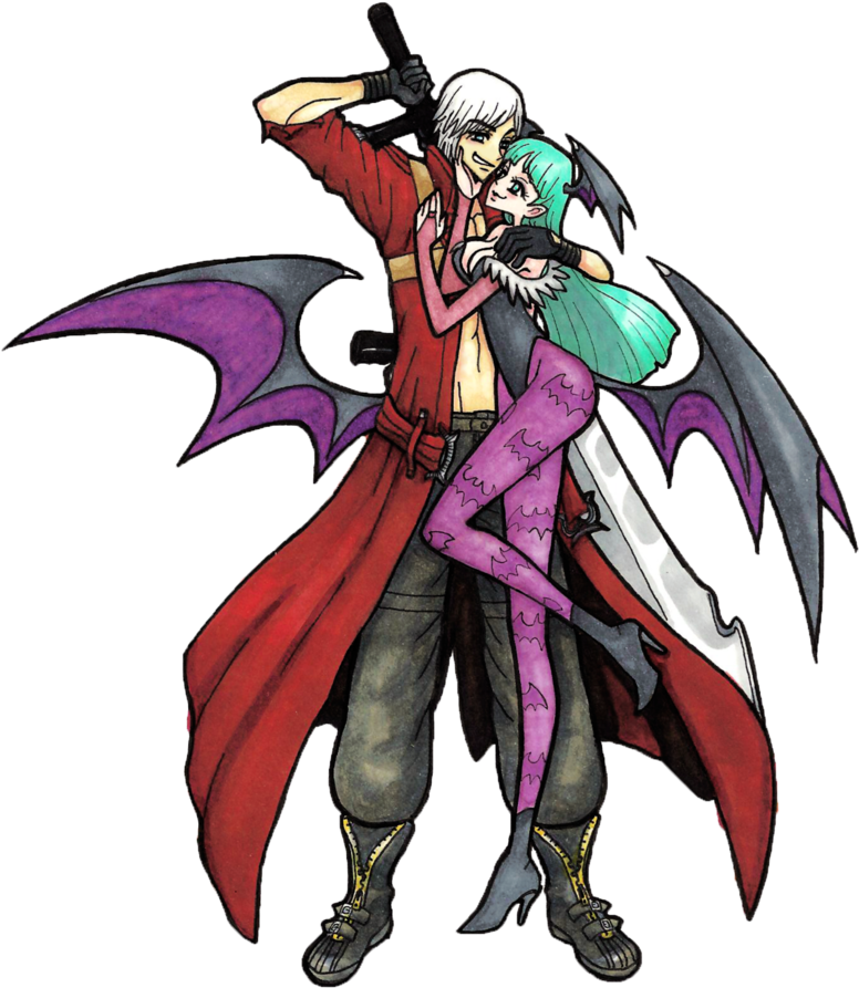 And Morrigan By Mslckitty Clipart Transparent Download - Devil May Cry Morrigan (839x952), Png Download