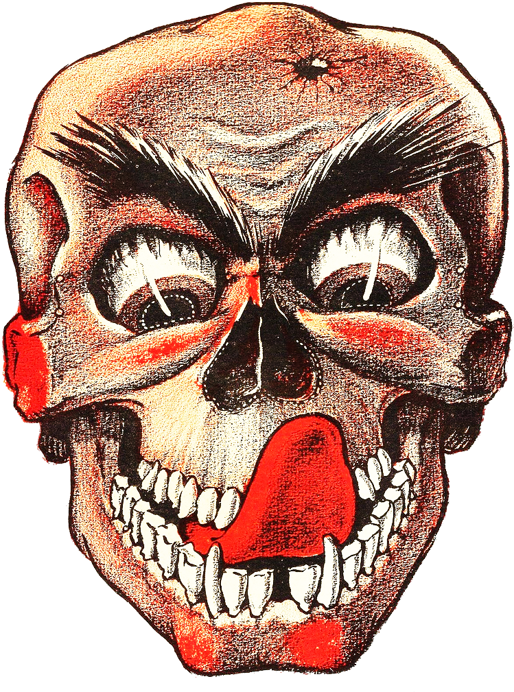 Source - Www - Wpclipart - Com - Report - Scary Skull - Vintage Halloween Witch Skull (770x1024), Png Download