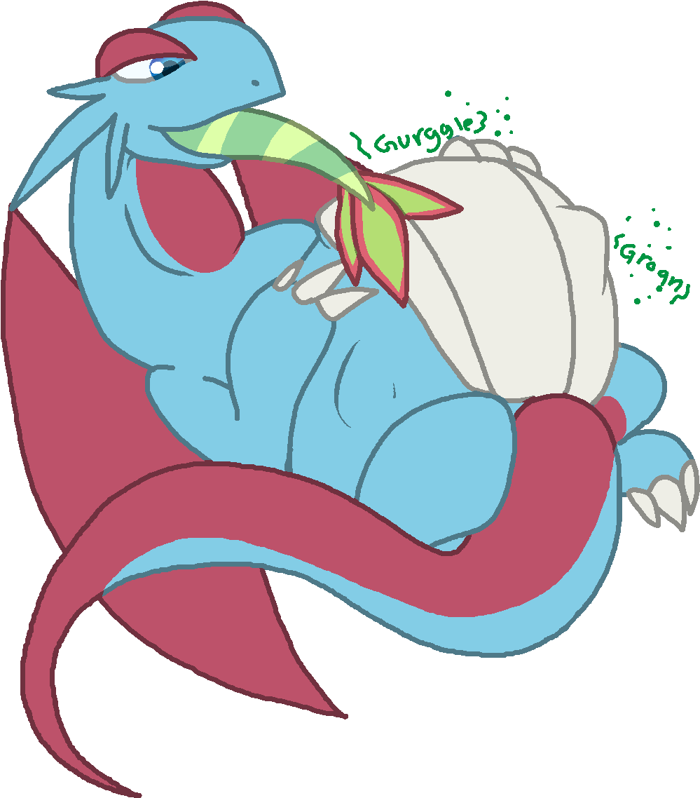 Hungry Salamence - Cartoon (1039x1173), Png Download