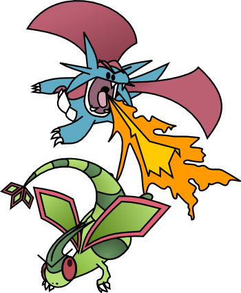 76kib, 350x426, Vs - Flygon Vs Salamence (350x426), Png Download