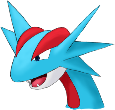 Salamence - Cartoon (391x373), Png Download