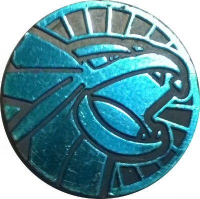 Adv3s Blue Salamence Coin Card Scan (400x398), Png Download
