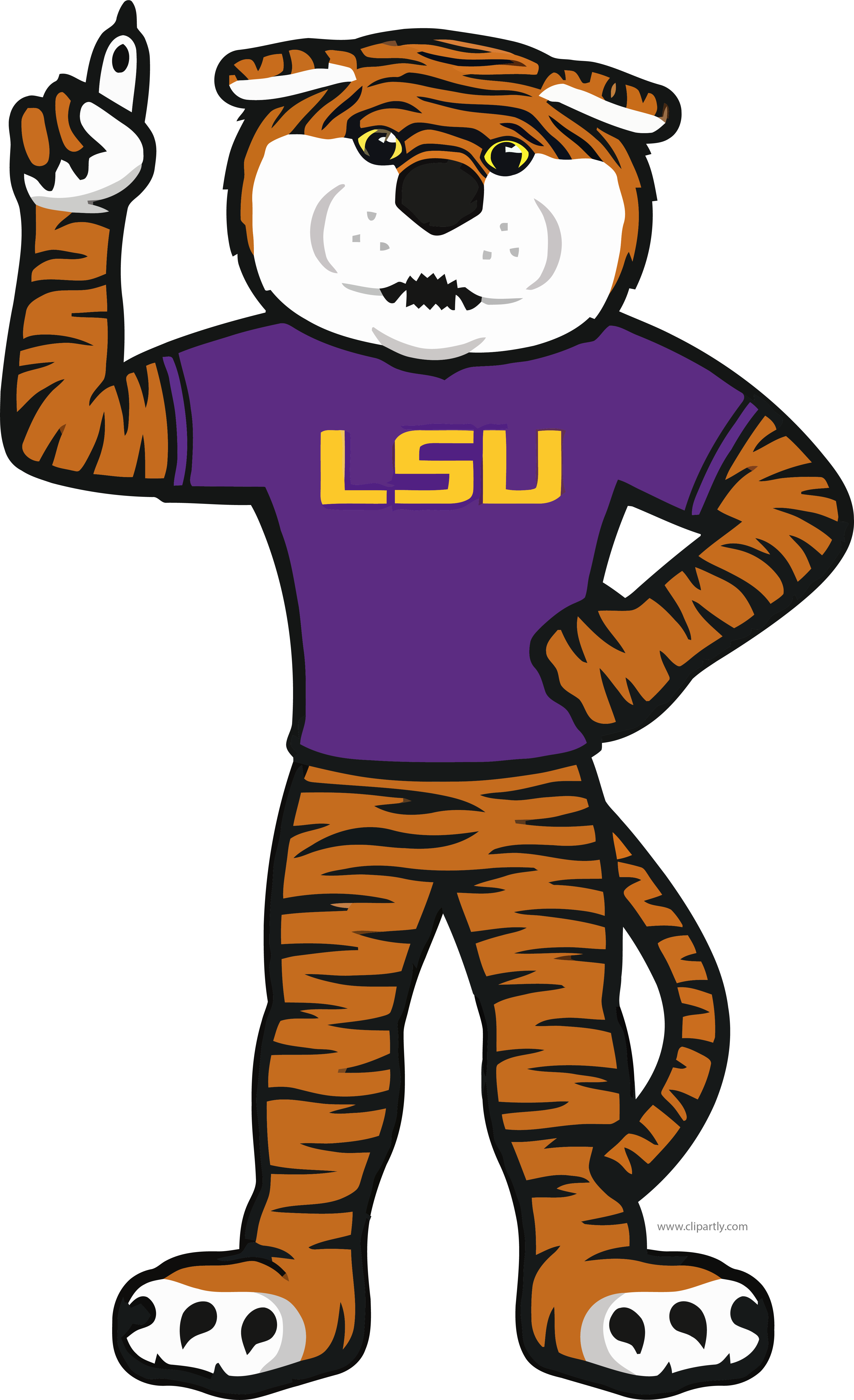 Lsu Tigger One Clipart Png Download - Lsu Tigers Mascot Logos (3640x5963), Png Download