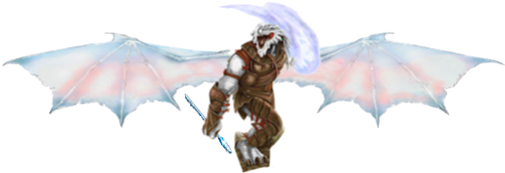 Storm Is A Gaunt Dragonborn With White Scales Tinged - Storm (589x242), Png Download