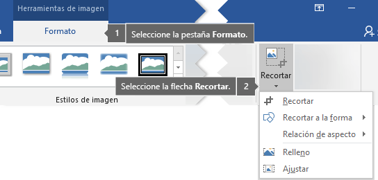 Botón Recortar De La Pestaña Formato En Herramientas - Bijsnijden In Word 2017 (544x260), Png Download