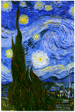 Van Gogh Starry Night Tree Poster - Van Gogh Fluid Dynamics (500x500), Png Download