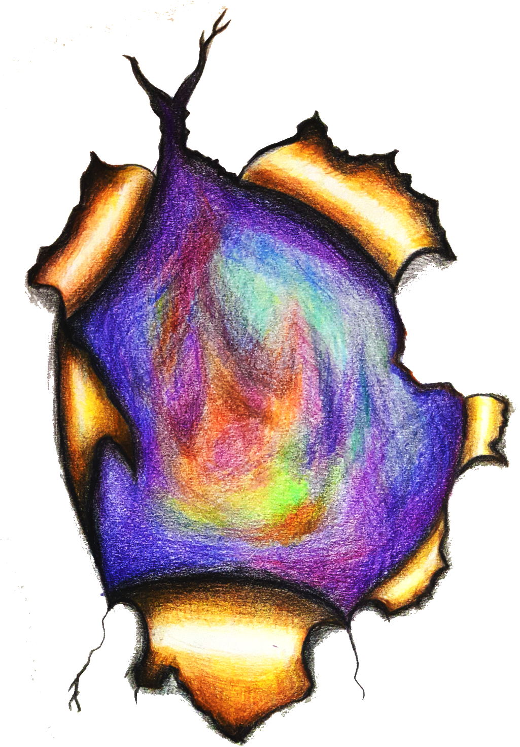 Hand Drawn Torn Starry Elements - Illustration (1024x1490), Png Download