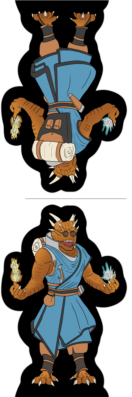 Dragonborn Sorcerer - Cartoon (479x1280), Png Download