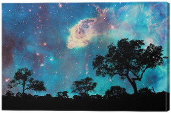 Night Landscape With Silhouette Of Trees And Starry - Carina Nebula [up Close] Shower Curtain (400x400), Png Download