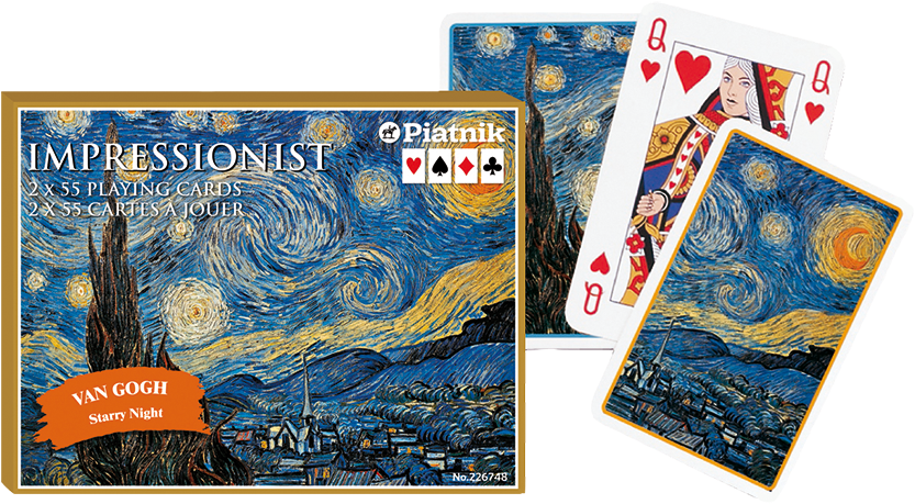 Starry Night Playing Cards - Van Gogh Starry Night (852x500), Png Download